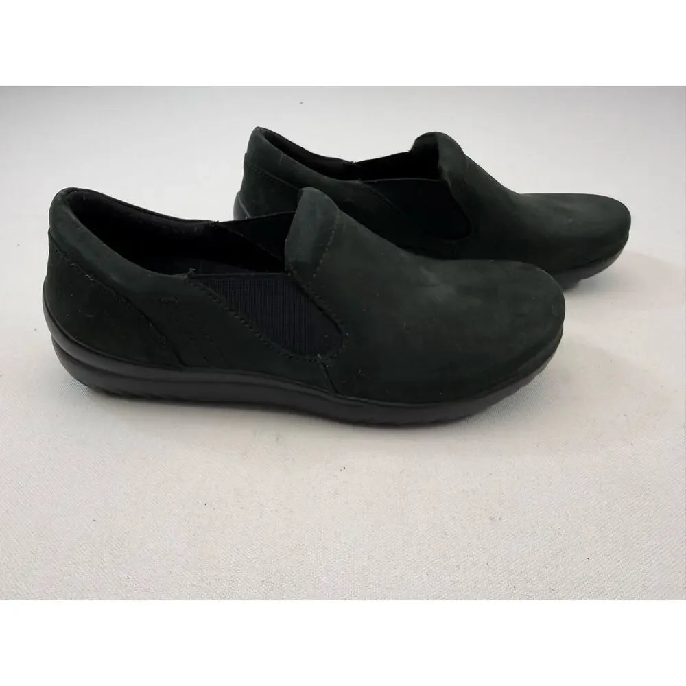 Dark Forest Green Klogs Slip-On Shoes Size 7 Lagenlook Loafers‎ Comfort Clogs